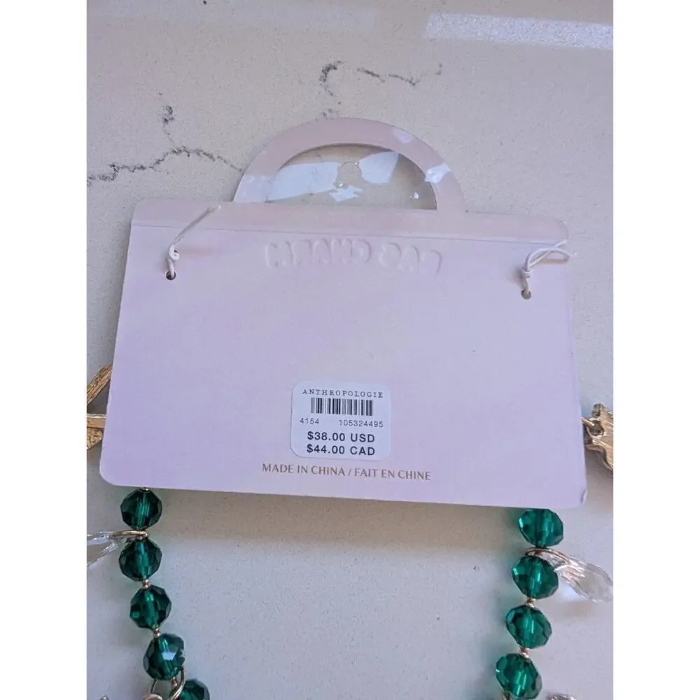 NWT Anthropologie Icon Pearl Bag Charm Green